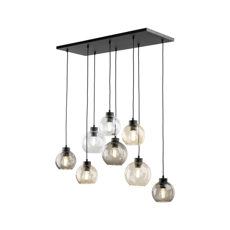 CUBUS Lampa wisząca 8 2834 TK Lighting Czarny Transparentny, Bursztynowy, Grafitowy