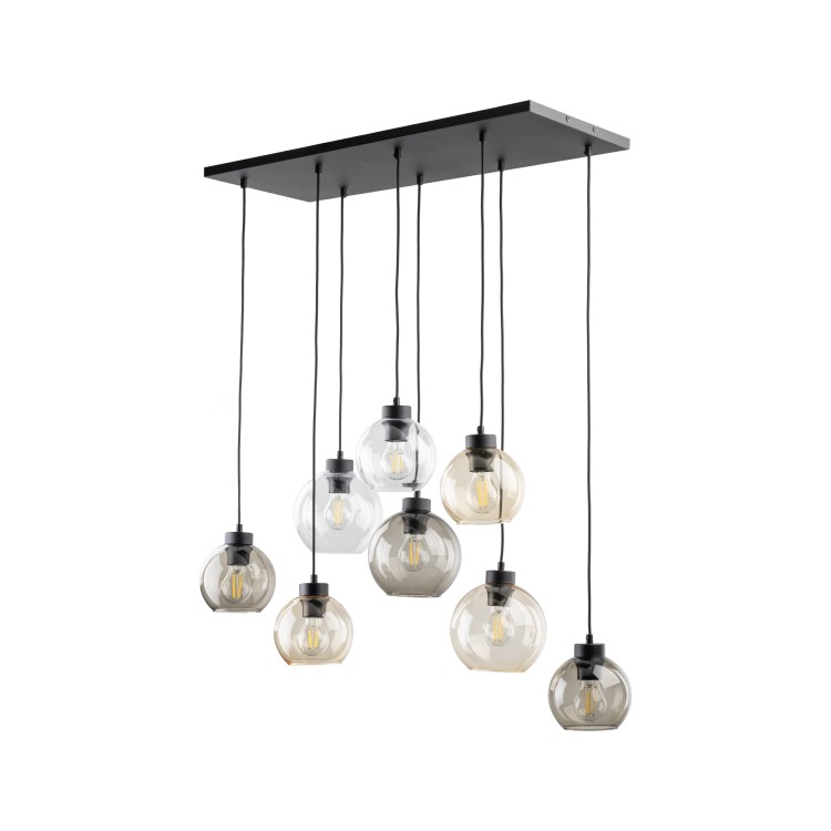 CUBUS Lampa wisząca 8 2834 TK Lighting Czarny Transparentny, Bursztynowy, Grafitowy