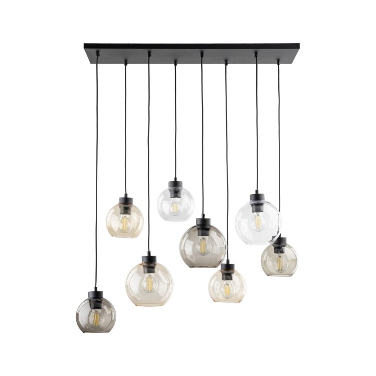 CUBUS Lampa wisząca 8 2834 TK Lighting Czarny Transparentny, Bursztynowy, Grafitowy