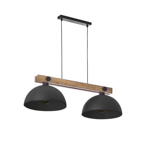 OSLO BLACK Lampa wisząca 2 PŁ 1706 TK Lighting Sosna, Czarny Czarny
