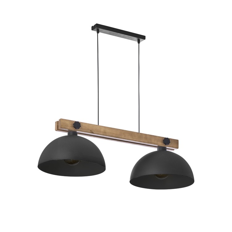 OSLO BLACK Lampa wisząca 2 PŁ 1706 TK Lighting Sosna, Czarny Czarny