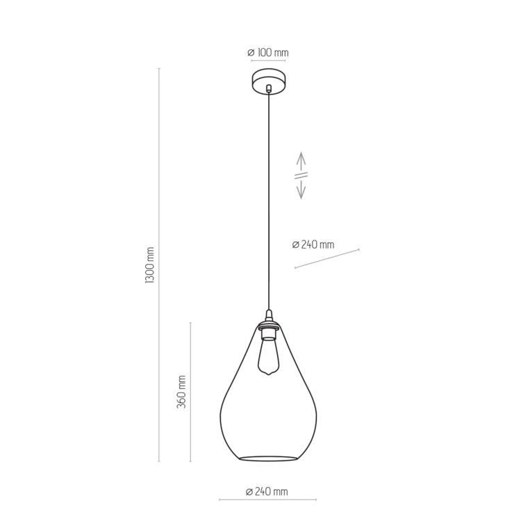 FUENTE Lampa wisząca 1 PŁ 2326 TK Lighting Czarny Grafitowy