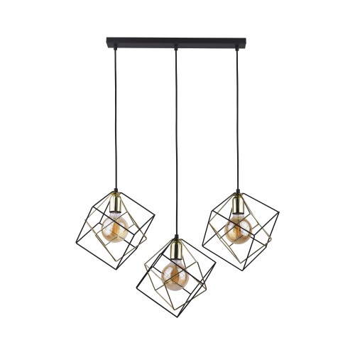 ALAMBRE Lampa wisząca 3 PŁ Listwa CZ/ZŁ 2699 TK Lighting Czarny Złoty, Czarny