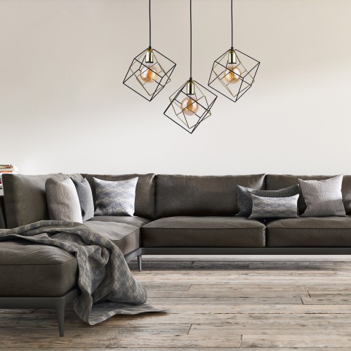 ALAMBRE Lampa wisząca 3 PŁ Listwa CZ/ZŁ 2699 TK Lighting Czarny Złoty, Czarny