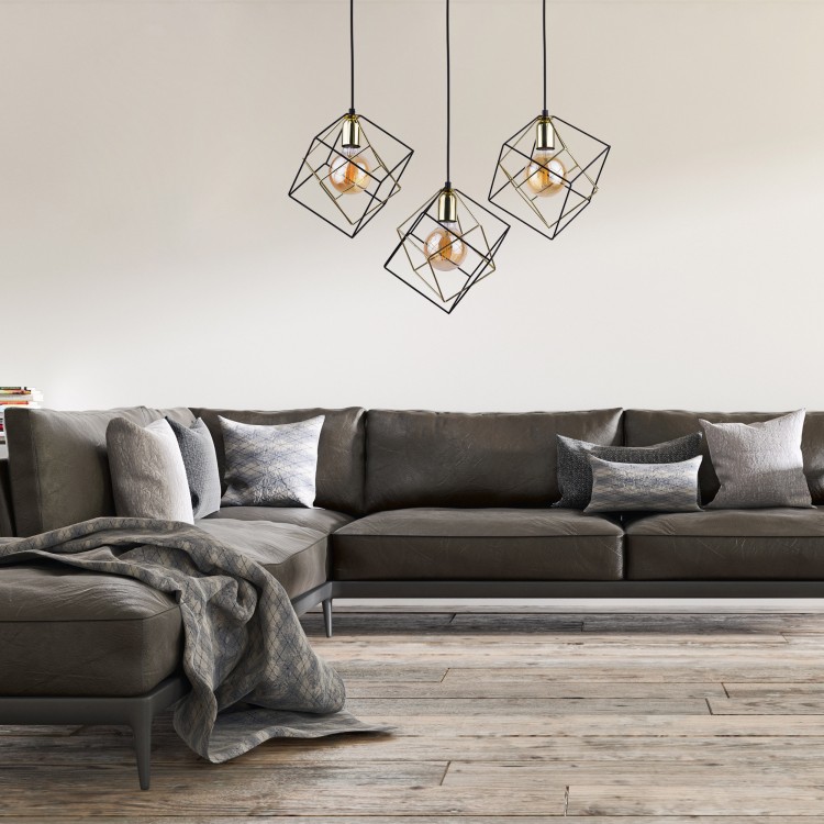 ALAMBRE Lampa wisząca 3 PŁ Listwa CZ/ZŁ 2699 TK Lighting Czarny Złoty, Czarny