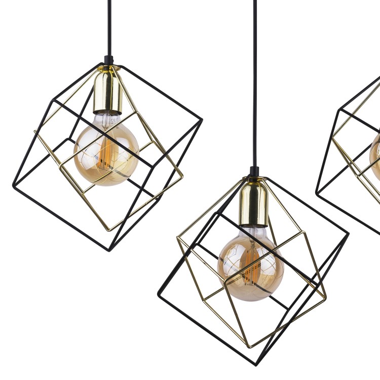 ALAMBRE Lampa wisząca 3 PŁ Listwa CZ/ZŁ 2699 TK Lighting Czarny Złoty, Czarny