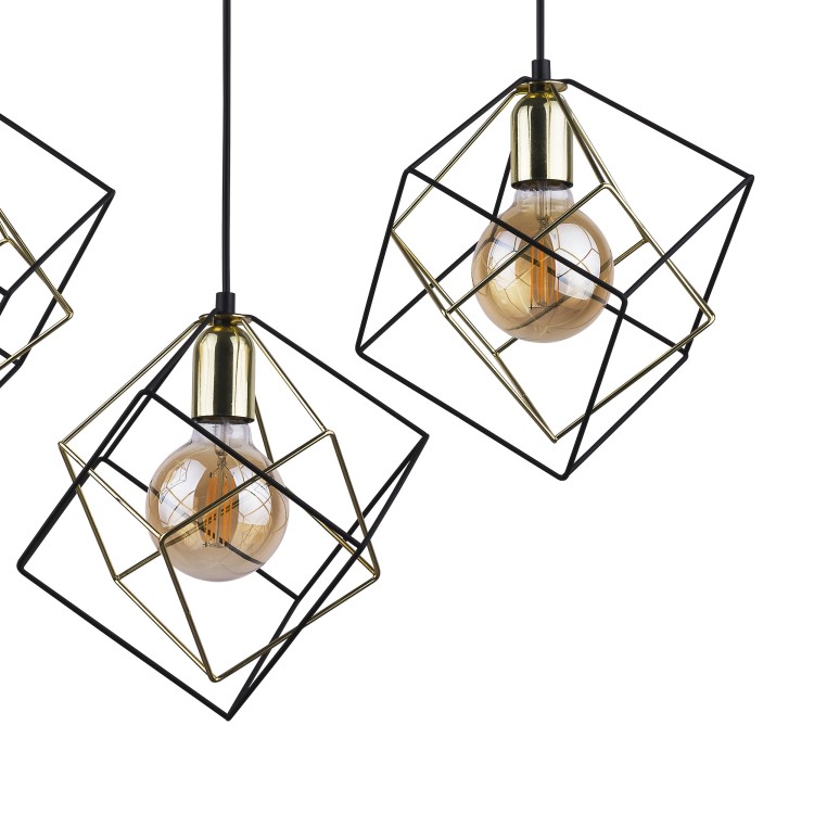 ALAMBRE Lampa wisząca 3 PŁ Listwa CZ/ZŁ 2699 TK Lighting Czarny Złoty, Czarny