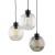 CUBUS Lampa wisząca 3 PŁOMIENNA 2831 TK Lighting Czarny Transparentny, Szary, Bursztynowy