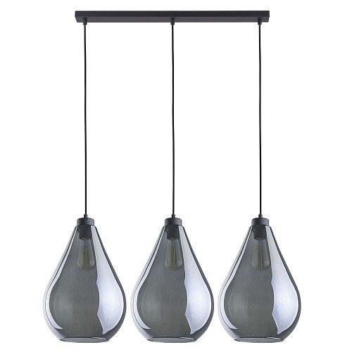 FUENTE Lampa wisząca 3 PŁ CZARNA Listwa 2792 TK Lighting Czarny Grafitowy