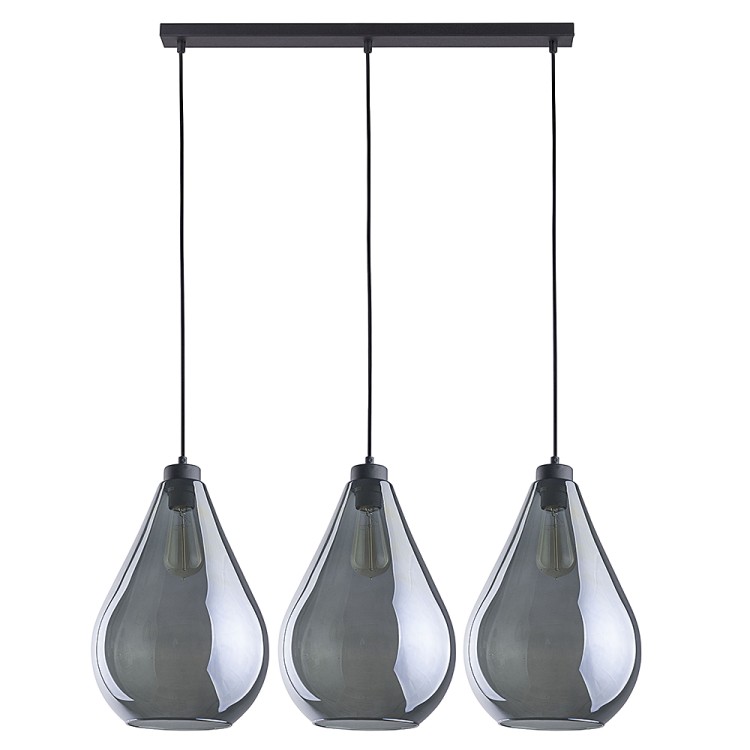 FUENTE Lampa wisząca 3 PŁ CZARNA Listwa 2792 TK Lighting Czarny Grafitowy