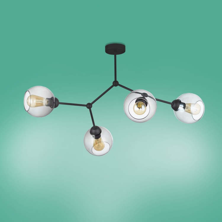 FAIRY Lampa sufitowa 4 PŁ CZARNA 2730 TK Lighting Czarny Grafitowy
