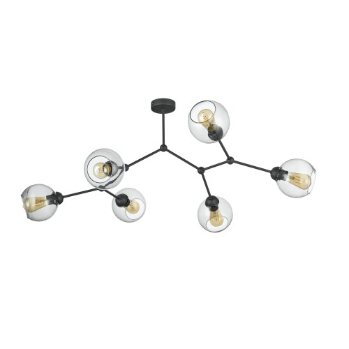 FAIRY Lampa sufitowa 6 PŁ CZARNA 2731 TK Lighting Czarny Grafitowy