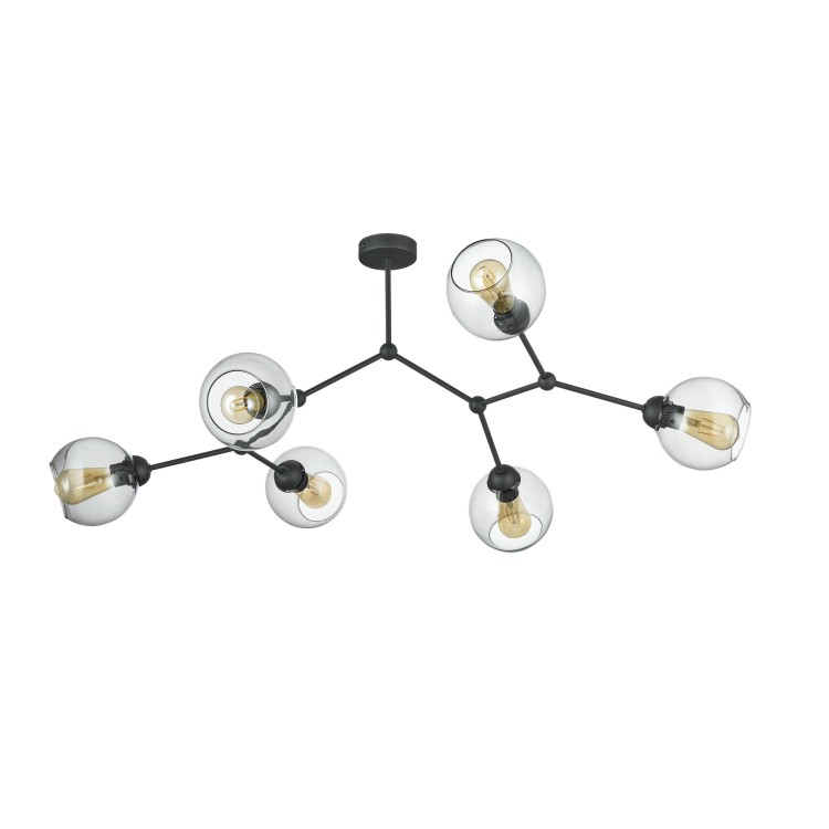 FAIRY Lampa sufitowa 6 PŁ CZARNA 2731 TK Lighting Czarny Grafitowy