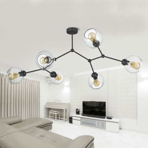 FAIRY Lampa sufitowa 6 PŁ CZARNA 2731 TK Lighting Czarny Grafitowy