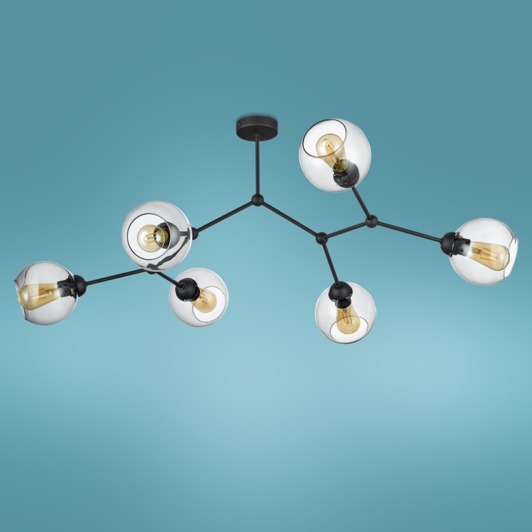 FAIRY Lampa sufitowa 6 PŁ CZARNA 2731 TK Lighting Czarny Grafitowy