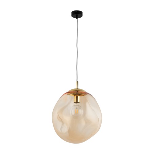 SOL AMBER Lampa wisząca 1 PŁ 4261 TK Lighting Złoty, Czarny Bursztynowy