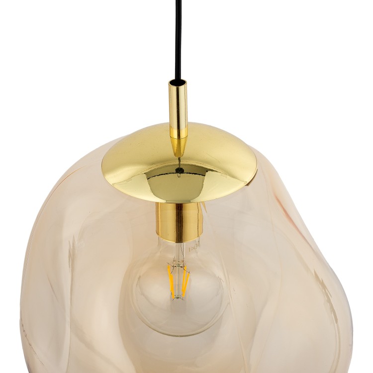 SOL AMBER Lampa wisząca 1 PŁ 4261 TK Lighting Złoty, Czarny Bursztynowy