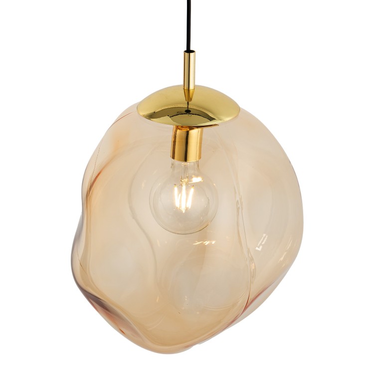SOL AMBER Lampa wisząca 1 PŁ 4261 TK Lighting Złoty, Czarny Bursztynowy