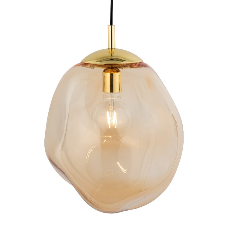 SOL AMBER Lampa wisząca 1 PŁ 4261 TK Lighting Złoty, Czarny Bursztynowy