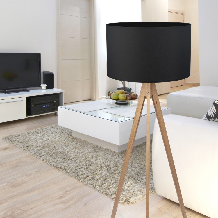 TREVISO BLACK Lampa podłogowa 1 PŁ FSC 100%, SA-COC-006060 5039 TK Lighting Sosna Czarny