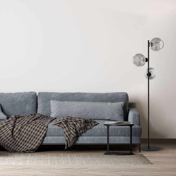 CUBUS GRAPHITE Lampa podłogowa 3 PŁ 5239 TK Lighting Czarny Grafitowy