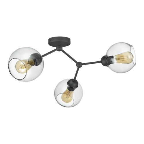 FAIRY Lampa sufitowa 3 PŁ CZARNA 4372 TK Lighting Czarny Grafitowy