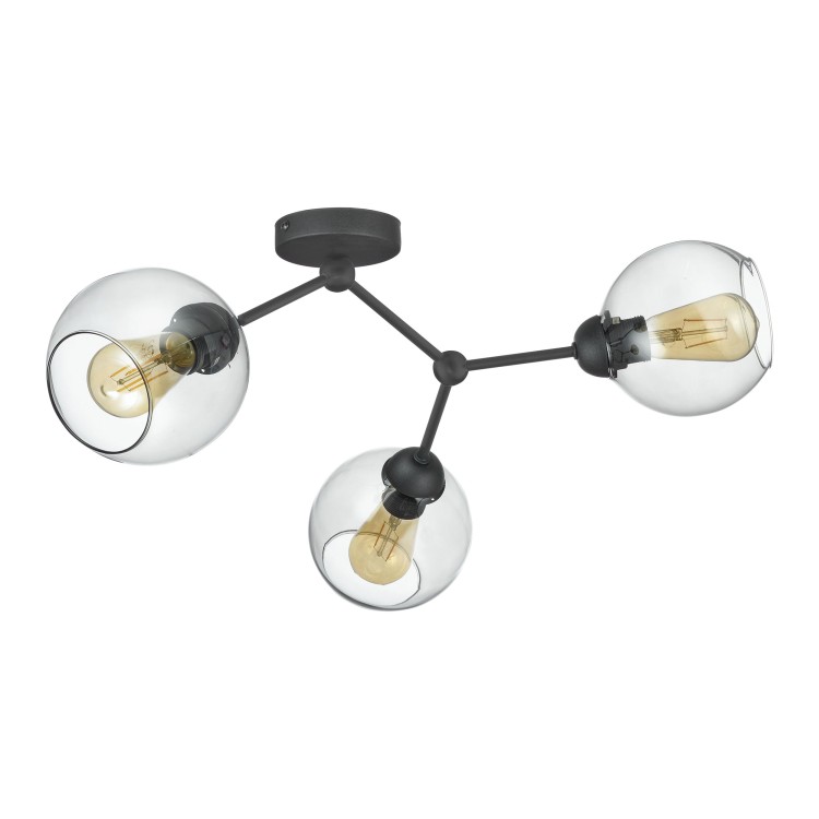 FAIRY Lampa sufitowa 3 PŁ CZARNA 4372 TK Lighting Czarny Grafitowy