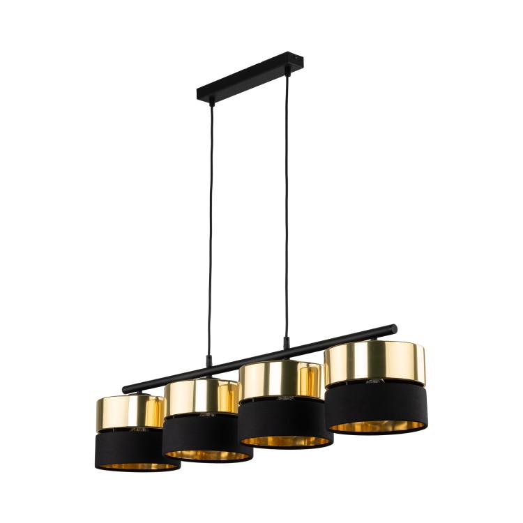HILTON BLACK/GOLD Lampa wisząca 4 4342 TK Lighting Czarny Złoty, Czarny