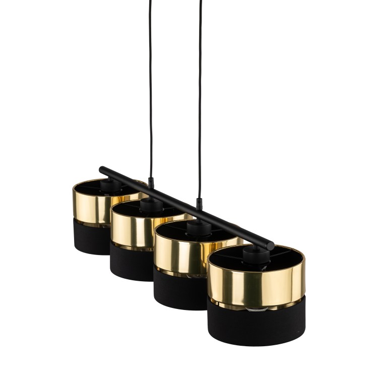 HILTON BLACK/GOLD Lampa wisząca 4 4342 TK Lighting Czarny Złoty, Czarny