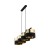 HILTON BLACK/GOLD Lampa wisząca 4 4342 TK Lighting Czarny Złoty, Czarny