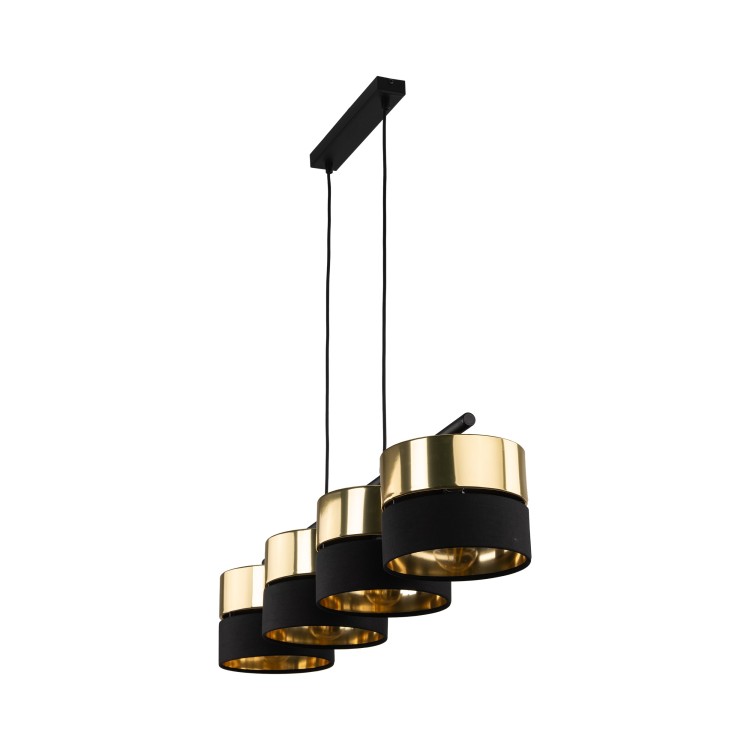 HILTON BLACK/GOLD Lampa wisząca 4 4342 TK Lighting Czarny Złoty, Czarny