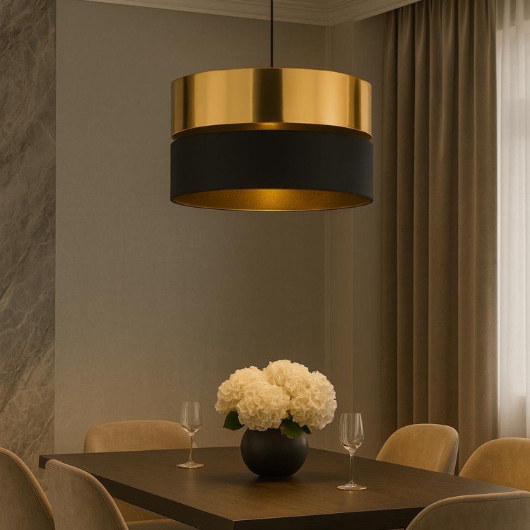 HILTON BLACK/GOLD Lampa wisząca 1 4346 TK Lighting Czarny Złoty, Czarny