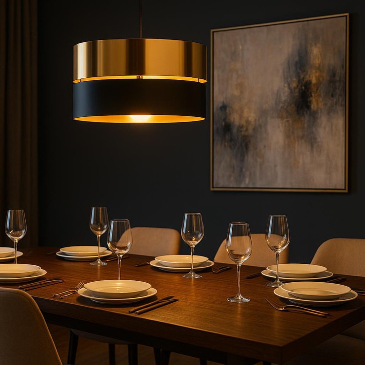 HILTON BLACK/GOLD Lampa wisząca 1 4346 TK Lighting Czarny Złoty, Czarny