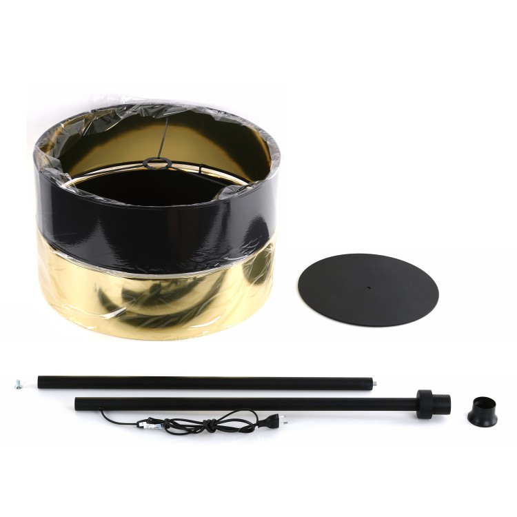 HILTON BLACK/GOLD Lampa podłogowa 1 5465 TK Lighting Czarny Złoty, Czarny