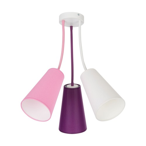 WIRE KIDS Lampa sufitowa 3 1711 TK Lighting Mix Różowy, Biały