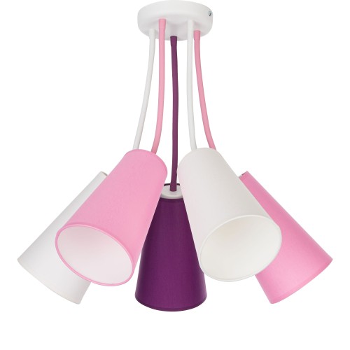 WIRE KIDS Lampa sufitowa 5 1712 TK Lighting Mix Różowy, Biały