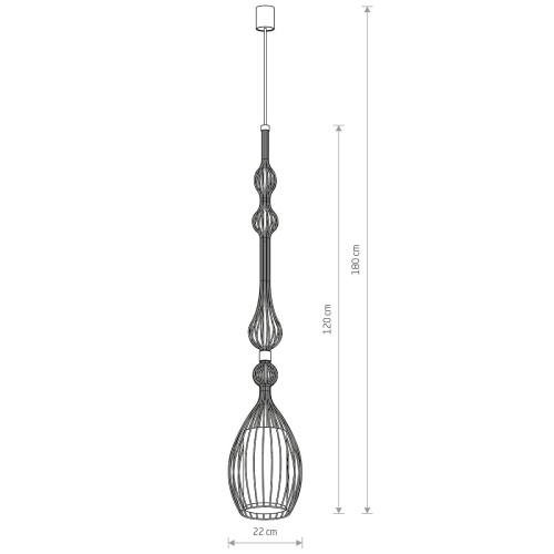 Lampa sufitowa wisząca Industrialna Loft ABI L BLACK 8864 NOWODVORSKI Lighting E27 oświetleniowa żyrandol nowoczesny metal tkanina do Kuchni Jadalni nad stół blat wyspę czarny czarna zwis Inspiracje Premium