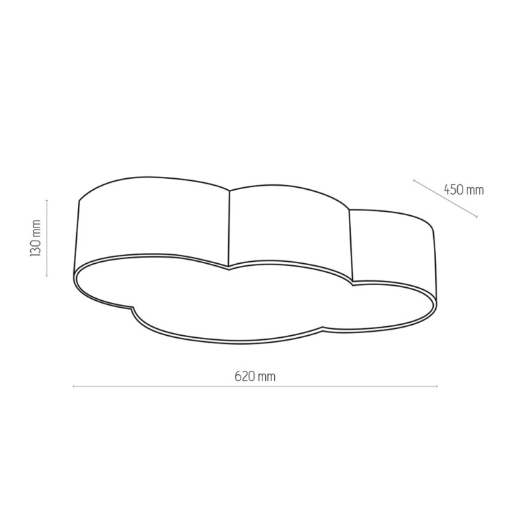CLOUD GREY Lampa sufitowa 4 3145 TK Lighting Biały Szary, Biały