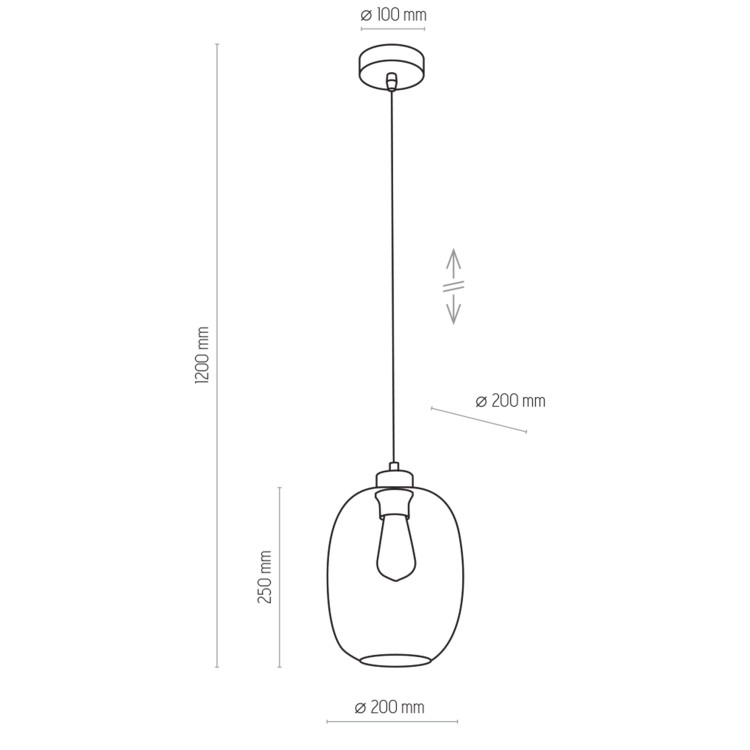 ELIO Lampa wisząca 1 PŁ RÓŻOWA 3181 TK Lighting Czarny Różowy
