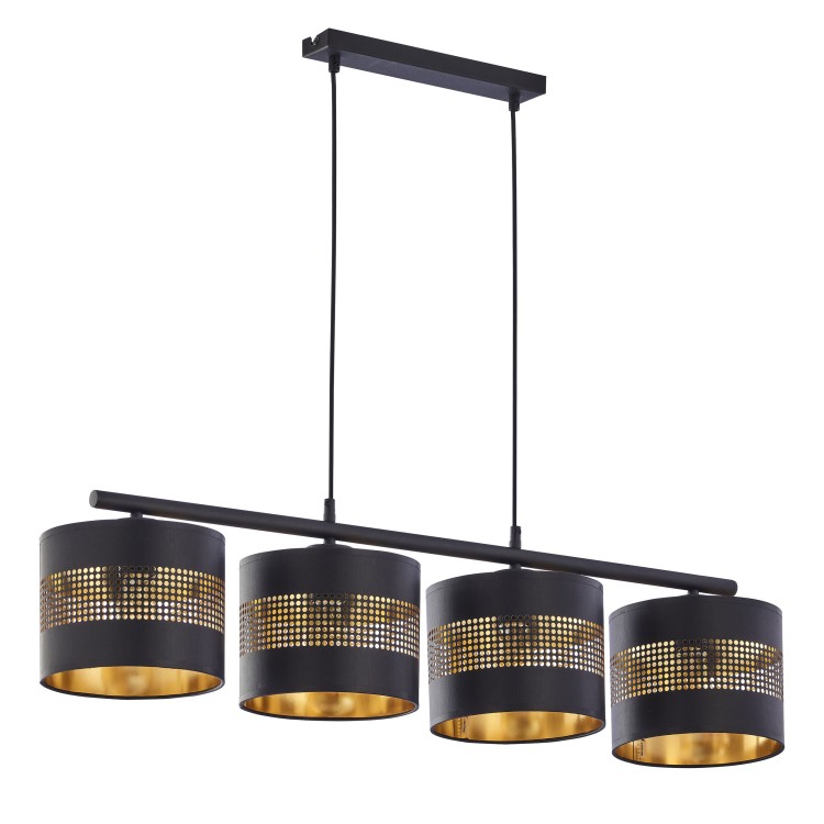 TAGO BLACK Lampa wisząca 4 3213 TK Lighting Czarny Złoty, Czarny