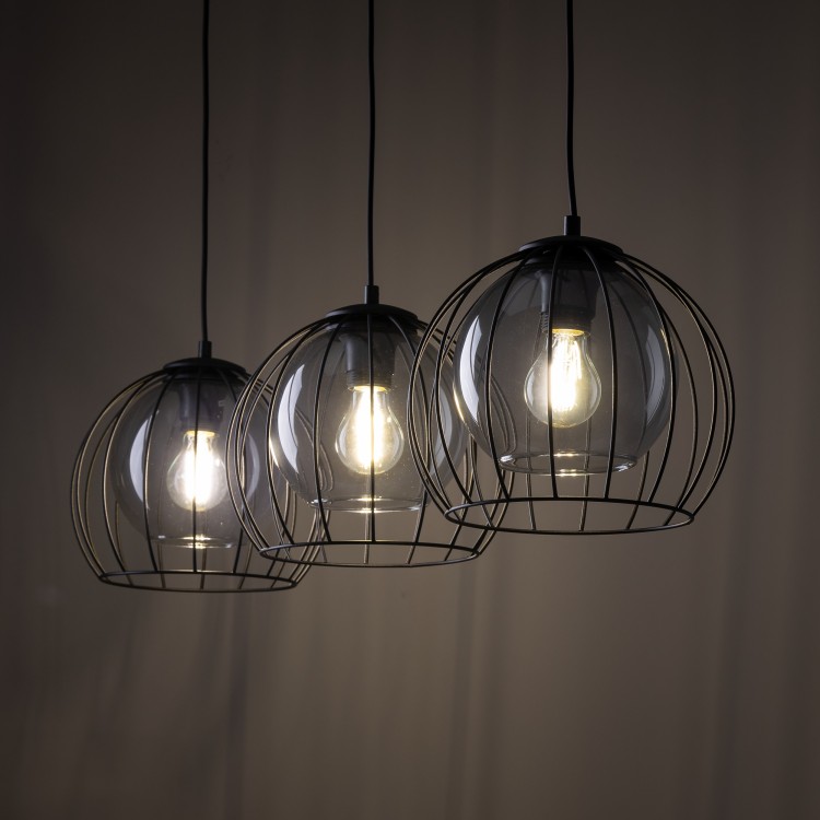 UNIVERSO BLACK Lampa wisząca 3 PŁ 4483 TK Lighting Czarny Grafitowy, Czarny