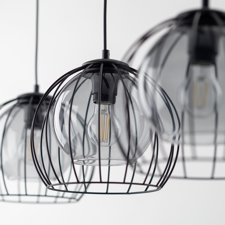 UNIVERSO BLACK Lampa wisząca 3 PŁ 4483 TK Lighting Czarny Grafitowy, Czarny