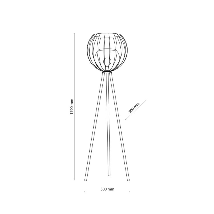 UNIVERSO Lampa podłogowa 1 5057 TK Lighting Czarny Grafitowy, Czarny