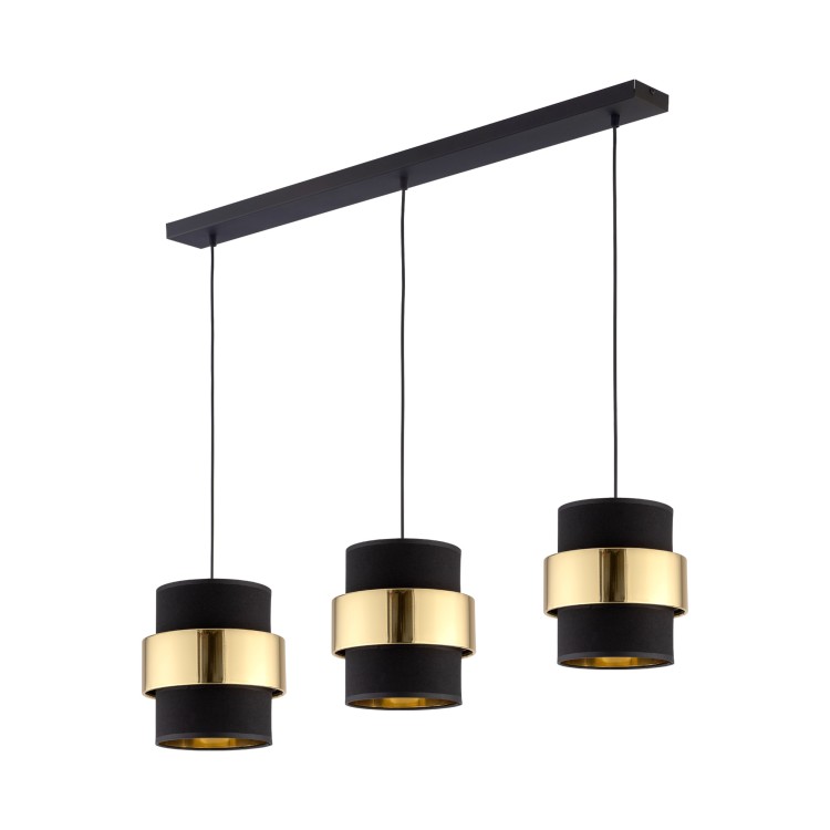 CALISTO Lampa wisząca 3 PŁ 4378 TK Lighting Czarny Złoty, Czarny