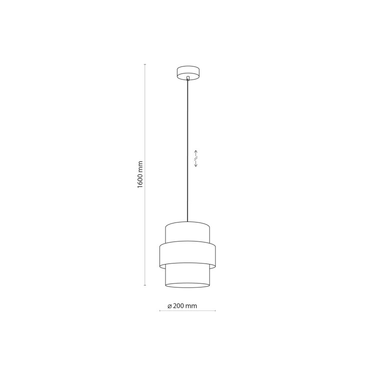 CALISTO Lampa wisząca 1 PŁ 4377 TK Lighting Czarny Złoty, Czarny
