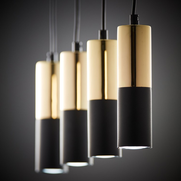 ELIT BLACK Lampa wisząca 4 PŁ 4367 TK Lighting Złoty, Czarny