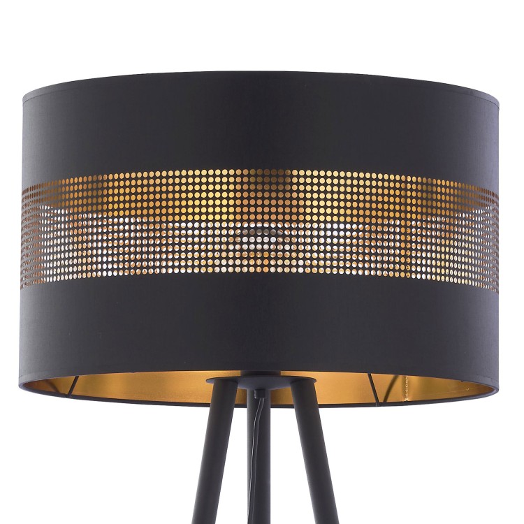 TAGO BLACK Lampa podłogowa 1 5053 TK Lighting Czarny Złoty, Czarny