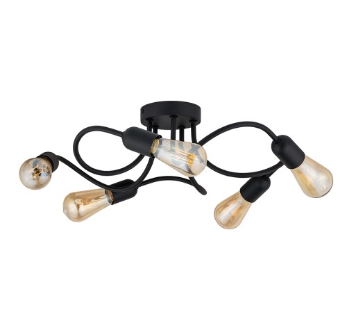 WAVE BLACK Lampa sufitowa 5 E27 4408 TK Lighting Czarny