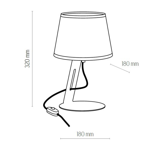 GRACJA Lampka nocna BLACK 1 PŁ 5133 TK Lighting Czarny Czarny, Biały