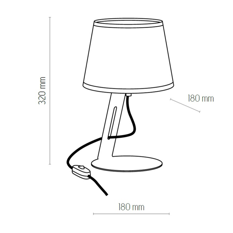 GRACJA Lampka nocna BLACK 1 PŁ 5133 TK Lighting Czarny Czarny, Biały